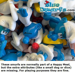 5x randomly selected  Smurf  - Mc donalds 2002 -  (+/- 10cm)