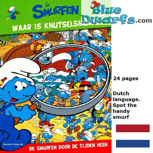 Smurf book: Spot the handy smurf Hardcover Dutch language