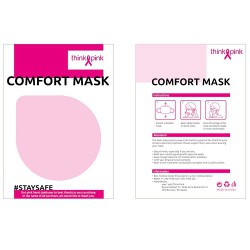Smurfen masker: Maat S/ Kind  Think Pink (herbruikbaar)
