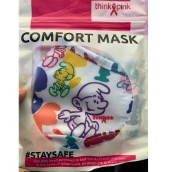 Smurfen masker: Maat S/ Kind  Think Pink (herbruikbaar)