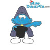 Goochelaar Smurf - Mc Donalds figuurtje (2018 / +/- 7 cm)