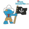 Pirate Smurf with pirate flag - Mc Donalds figurine (2018 / +/- 7 cm)