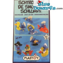 Plastoy 4 x  Badspielwaren (Workaholic, Papa Schlumpf, Pirat,  Ente)