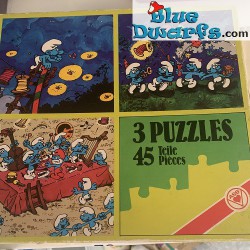 1 x producto los pitufos - 3 puzzles - Not new Ass - 45 pieces