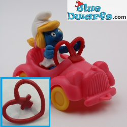 40241: Smurfette in car  - red steering wheel -  (Supersmurf) - Schleich - 5,5cm