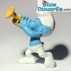 Trompetter Smurf - Speelfiguurtje - Mc Donalds Happy Meal - 2013 - 8cm