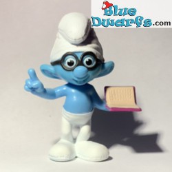 Schtroumpf lunettes avec un livre- Figurine - Mc Donalds Happy Meal - 2013 - 8cm