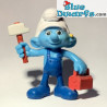Handy smurf with hammer - Movie Figurine toy - Mc Donalds Happy Meal - 2013 - 8cm