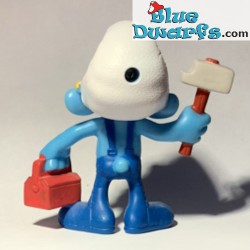 Handy smurf with hammer - Movie Figurine toy - Mc Donalds Happy Meal - 2013 - 8cm