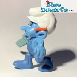 Handy smurf with saw and without timber - Movie Figurine toy - Mc Donalds Happy Meal - 2011 - 8cm