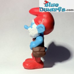 Papa smurf with pink chalk - Movie Figurine toy - Mc Donalds Happy Meal - 2013 - 8cm
