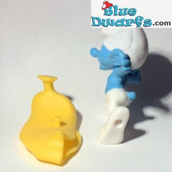 Clumsy smurf with banana - Movie Figurine toy - Mc Donalds Happy Meal - 2013 - 8cm