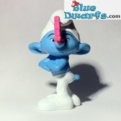 Grouchy smurf with butterfly - Figurine - Mc Donalds Happy Meal - 2011 - 8cm