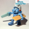 Handy smurf with timber - Movie Figurine toy - Mc Donalds Happy Meal - 2011 - 8cm