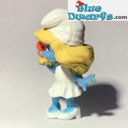 Smurfin met bloem in het haar - Speelfiguurtje - Mc Donalds Happy Meal - 2011 - 8cm