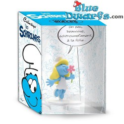 Smurfette with flower - speech bubble - Resin figurine - Plastoy - 20cm
