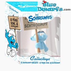 Demonstrating smurf - "Je pense donc je schtroumpf" - Resin figurine - Plastoy - 12cm
