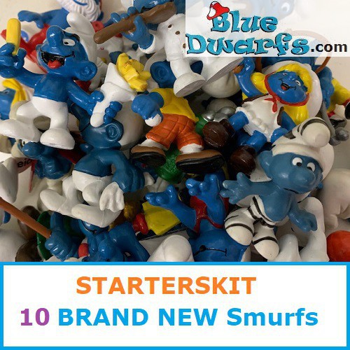 Starterskit: 10 Schleich smurfs  - New condition -  Schleich & Bully - 5,5cm