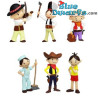 6x Bolek & Lolek speelset (Tissotoys, +/- 9cm)