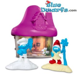 Purple Cottage Smurf - Greedy smurf and Smurfwillow - Happy Meal - 2017 - 10 cm