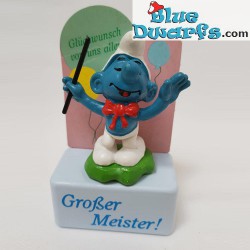 20061: Maître  chant Schtroumpf /Großer Meister (piédestal) - Schleich - 5,5cm