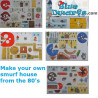 1 x schtroumpf produit (5 Do it your self smurf houses from the 80's/ 60x40cm)