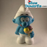 Smurf with ice Cream - bath toy in Egg - Flexible rubber - Plastoy - 6cm