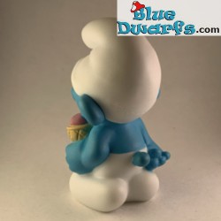 Smurf with ice Cream - bath toy in Egg - Flexible rubber - Plastoy - 6cm