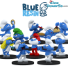 Blue Resin 2021 - Complete smurf Set - 10 Resin smurf statues - Serie 1- 11cm