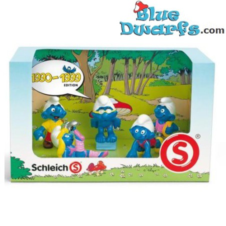 1990-1999 displaybox with 5 smurfs (anniversary edition, 2008)