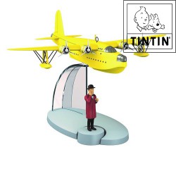 1x het gele vliegtuig van de Nestor Kuifje (+/- 13 x 15 x 9 cm)