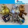Puffi oro, argento e bronzo – 20 cm – Figure Global Smurfday in vinile – Set da 3 con testa e braccia mobili