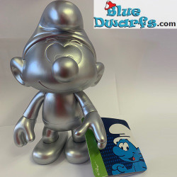 Puffi oro, argento e bronzo – 20 cm – Figure Global Smurfday in vinile – Set da 3 con testa e braccia mobili