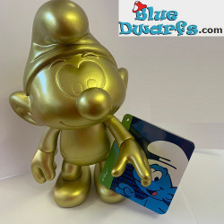 Puffi oro, argento e bronzo – 20 cm – Figure Global Smurfday in vinile – Set da 3 con testa e braccia mobili