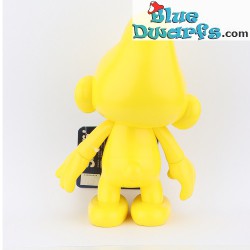 Plastic movable yellow smurf  - Global Smurfday Smurf -  (reissue 2019, +/- 20 cm)