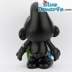 Plastic beweegbare smurf - zwart  - Global Smurfday Smurf -  (heruitgave 2017, +/- 20 cm)