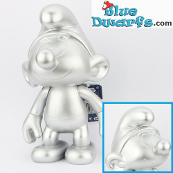 Silver Colored Smurf 20 cm – Vinyl Global Smurfday Figure – with Movable Head and Arms