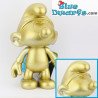 Pitufo dorado mate 20 cm – Figura Global Smurfday de vinilo – con cabeza y brazos móviles