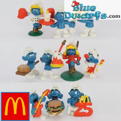 Mc Donalds Set 10 puffi - 1996 - Puffi promozionali - Schleich - 5,5cm