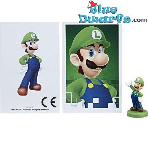 1x Super Mario Monopoly figuurtje met kaart Luigi (+/- 3cm)