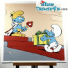 Canvas painting: King smurf with jokey smurf LIMITED - Les Editions du Grand Vingtième - 40cm x 40cm