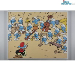 Canvas doek: Smurfenband/ orkest LIMITED - Les Editions du Grand Vingtième - 60cm x 35cm