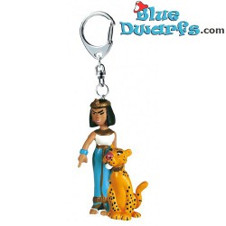 Queen Cleopatra with her panther - Keyring figurine - Asterix Obelix Plastoy - 8cm
