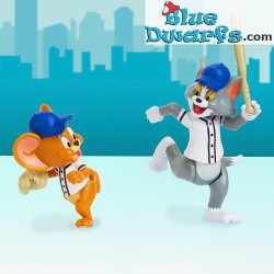 2x Figura Tom y Jerry jugadores de baseball (+/- 6,5cm)