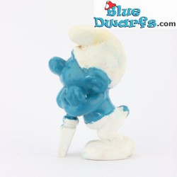 20043: Digger Smurf WHITE shovel (Small mould) - Schleich - 5,5cm