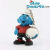 20454: Soccer Player Smurf  - Dark Red -  keyring (1998) - Schleich - 5,5cm