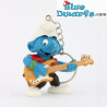 20450: Smurf with bass guitar (keyring/ 1998) - Schleich - 5,5cm