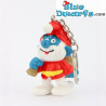 20124: Christmas Smurf keyring (yellow trumpet) - Schleich - 5,5cm