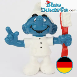 20209: Tandarts Smurf met tandenborstel  - W. Germany - Schleich - 5,5cm