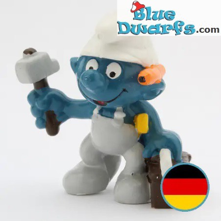20171: Handy man Smurf  - W.GERMANY -  - Schleich - 5,5cm